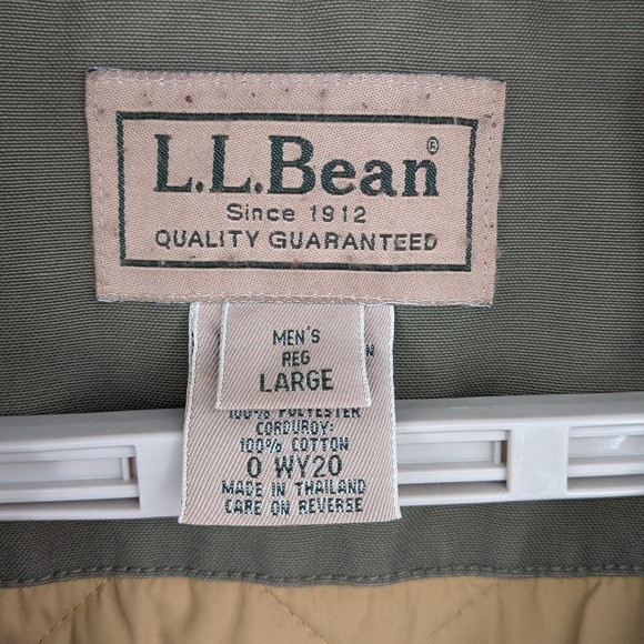 LL Bean Men's Olive Green Thinsulate Lined Farm Field Barn Chore L Coat Vintage